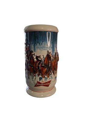 2007 Budweiser Winters Calm Clydesdale Beer Stein Ceramarte Brazil Box & COA